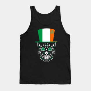 Irish st Patrick's day Irish Sugar Skull Tank Top